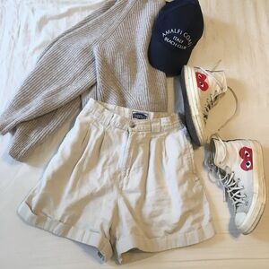 VINTAGE a line cream chino shorts